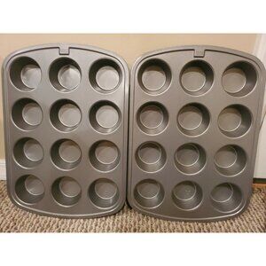 Smart Living Cupcake Tray 12 Slots, Set of 2, Nonstick for 2'' Diameter Cupcakes